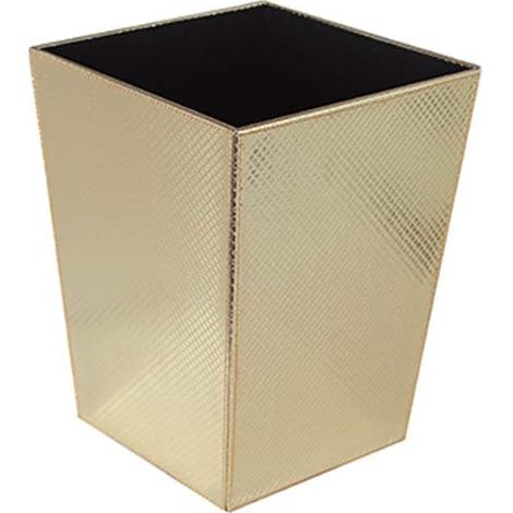 Poubelle salle de bain Ecopelle en cuir synthéthique L23 x l23 x h30 cm - couleur or - Koh-I-Noor