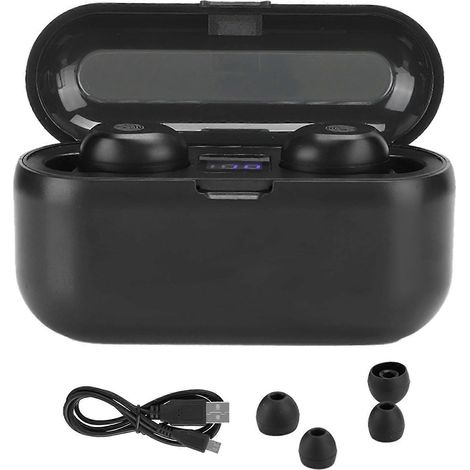 F9 Bluetooth-Headset, schwarzes ABS-Gehäuse, Digitalanzeige, Touch-Steuerung, kabelloses Stereo-Headset für Büro und Zuhause (1/5)