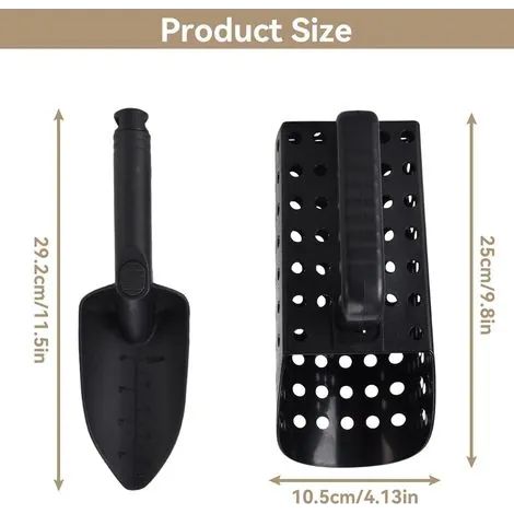 Accessoires pour détecteurs de métaux, Shark Teeth Screen Pelle à Sable et Pelle à détection de métaux pour détection de métaux Pelle de Plage Pelle à détection de métaux, Pelle a granulés (1/3)