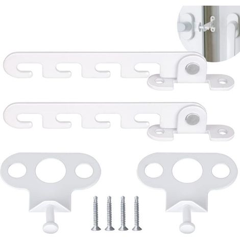 Ersandy Entrebâilleur de Fenêtre à Battant 2 PCS Restricteur de Fenêtre, Livré avec 4 vis, Verrou de Fenêtre Serrure de Fenêtre à l'épreuve pour Régler l'ouverture de la Fenêtre (Blanc) (1/5)