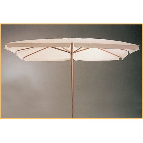 Ombrellone da Giardino 3x3, Palo Centrale in Legno e Top in Poliestere Bianco 300x300 (1/4)