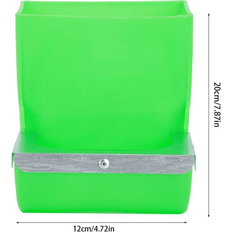 [Accesorios para conejos] Cuenco doble de 20 cm x 12 cm de ABS con protector frontal de metal - Juego de 2 cuencos acoplables (1/5)