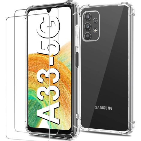 Verstärkte Silikonhülle für Samsung Galaxy A33 5G2x mit gehärtetem Glas (1/5)