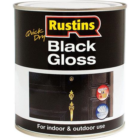Rustins Quick Dry Black Gloss 1 Litre