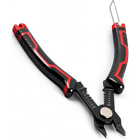 Pince à dénuder 3 en 1 pour électricien, coupe-câbles multifonctionnel pour fils de calibre 10-20 AWG, pince coupante de précision avec poignée antidérapante (1/5)
