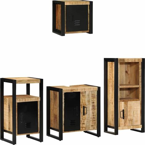 vidaXL Juego de muebles de baño 4 uds. Marrón y Negro 55 x 35 x 60 cm (1/5)