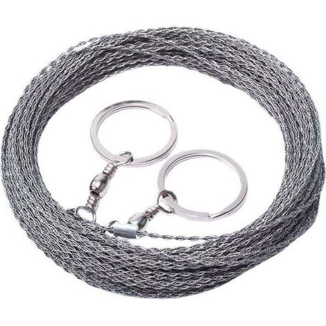 Scie à fil extérieure de 10 mètres de long, câble de survie pour scie à fil, corde de coupe de fil de tronçonneuse en acier inoxydable épaissi (1/4)