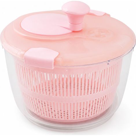 Essoreuse à Salade Manuelle avec Couvercle, Égouttoir à Légumes et Fruits, Rose Sakura (1/5)
