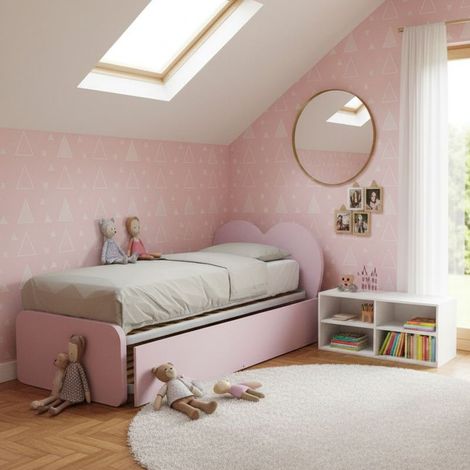 Letto singolo a cuore "Cupidor" con secondo letto estraibile - Cipriaf3c4ff