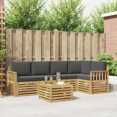 vidaXL Outdoor-Sofagarnitur 6 pcs Weiß und Anthrazit 59 x 59 x 37 cm (1/5)