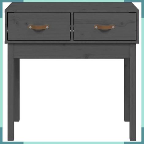 821751 Table console Gris 76,5x40x75 cm Bois massif de pin (1/5)