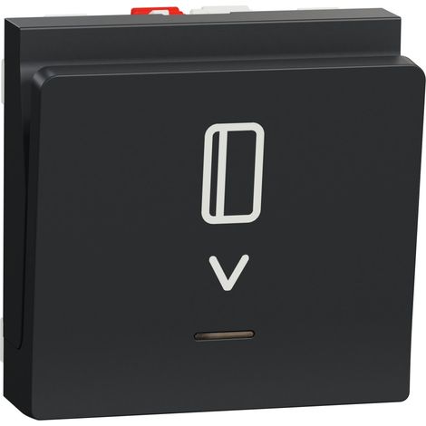 Unica commande à carte NO/NF 10A 2 modules Anthracite mécanisme seul SCHNEIDER NU328354 (1/2)