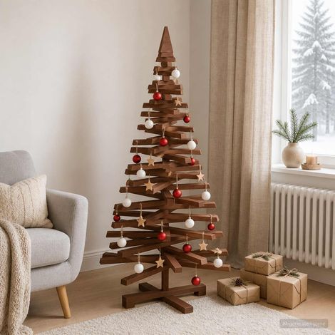 vidaXL Árbol de Navidad de madera KOTKA 120 cm Madera de Pino Maciza (1/5)
