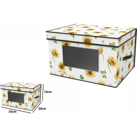 TrAdE Shop Traesio - Box Scatola Salvaspazio Armadio Contenitore Porta Oggetti Organizer 30x30x16 - (1/2)