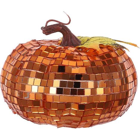 Décoration d'automne citrouille artificielle, ornement citrouille, décoration de Thanksgiving, décoration de cheminée, décoration en mousse de verre orange, 1 pièce (1/5)