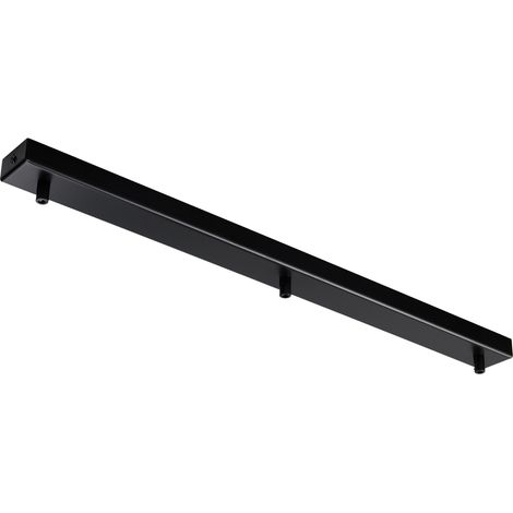 Binario Rettangolare Multicavo 3 Luci In Ferro Laccato Nero 70 Cm (1/2)
