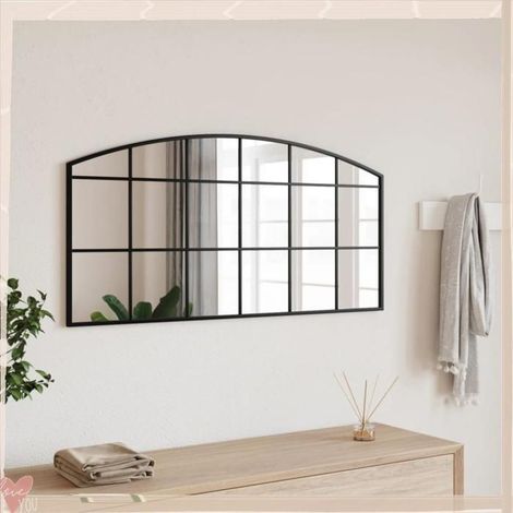 358638 Miroir mural noir 100x50 cm arche fer (1/5)
