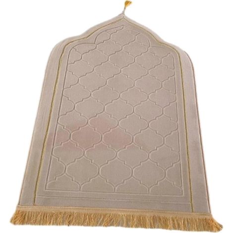 Islamischer Gebetsteppich, Reise-Gebetsteppich, Ramadan-Geschenke, Dekoration, Gebetsteppich, Knieteppich, Flanell, weich, dick, Gebetsmatte-beige yellow (1/5)
