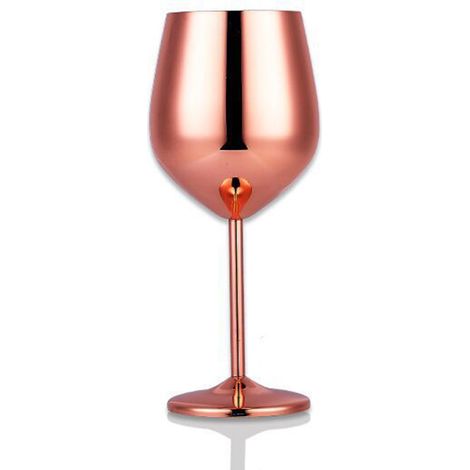 6 Verres à vin rouge, Acier inoxydable, Incassable, Sans BPA, Pour bar, fête, restaurant
