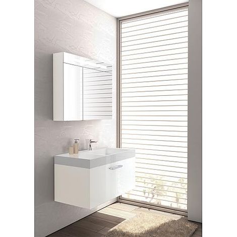 Ensemble de meubles de salle de bains ELISA Série MAA blanc brillant avec armoire de toilette (1/5)