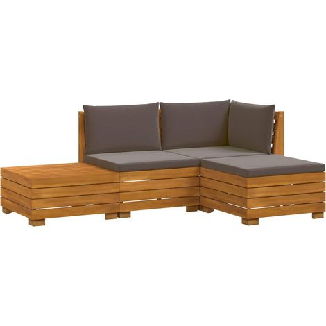 Maison Exclusive - Outdoor-Sofagarnitur mit Kissen 4 Stück Braun