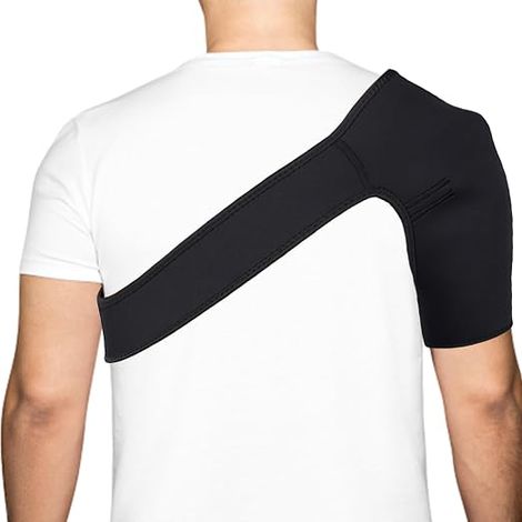 Soutien Sangle Réglable, Tendinite Epaule, Support D'épaule Attelle, Attelle de Sangle de Soutien d'épaule pour Hommes et Femmes, Épaulière Tendinite Ajustable (Taille Unique, Noir) (Droite)