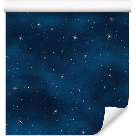 Carta da parati acquerello galassia blu navy e blu scuro, 50x1000 cm (1/5)