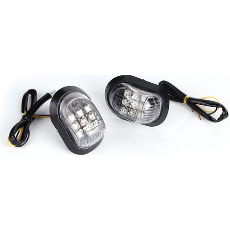Feux de clignotants moto 9 LED universels, clignoteurs 12V jaunes, indicateurs de direction (1/5)