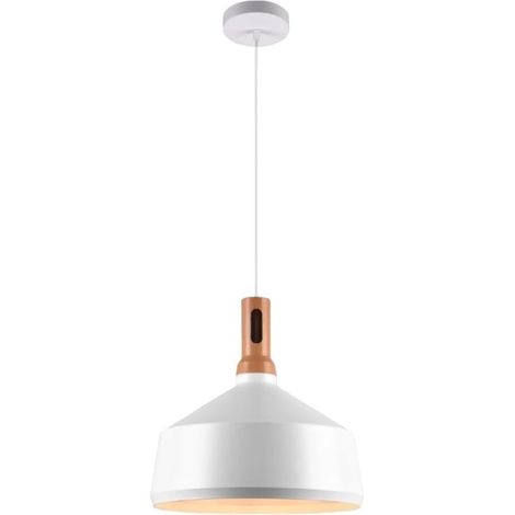 Lampadario da soffitto a sospensione con attacco E27 (lampadina non inclusa) moderno stile industriale nordino Bianco 35x22 cm
