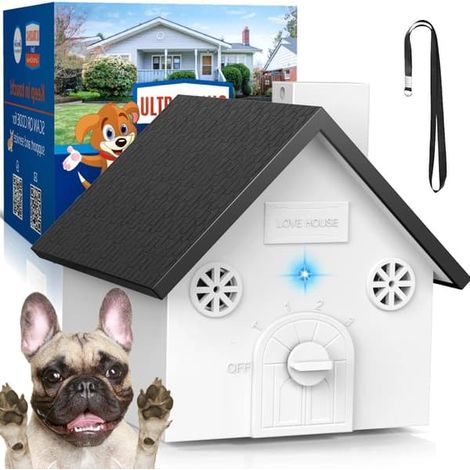 LYERCW - Dispositif anti-aboiements pour chiens - Ultrasonique extérieur, résistant aux intempéries, portée de 15 m