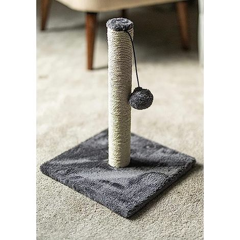 Marco Paul Heavy Duty Tall Cat Scratching Post Large Cat Scratching Board Stretch, Stable and Strong Kitten Hanging Ball Vertical Pole and Soft Plush Base Cat Towers for Indoor Cats Play - 40cm (1/5)