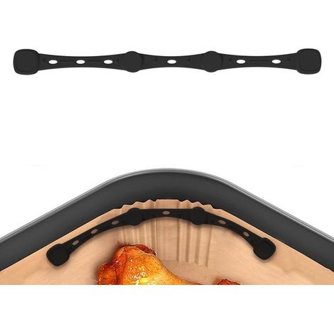 Set di quattro supporti magnetici neri e capienti per friggitrice ad aria, magnete in samario-cobalto resistente al calore, clip in silicone per i magneti della friggitrice ad aria. (1/4)