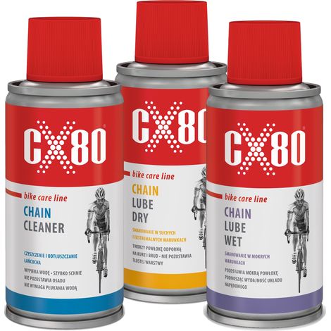 Detergente per catena da bicicletta CX80 BIKE + Lubrificante secco + Lubrificante umido (1/4)
