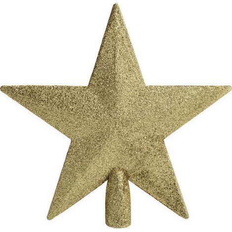 Weihnachtsbaum Spitze 20 cm mit Glitzer - gold - Christbaumspitze 3D Weihnachtsstern