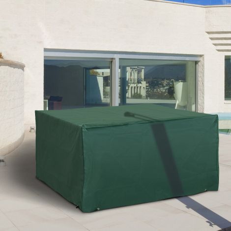 Funda protectora para muebles de jardín 135x135x75 cm, impermeable y anti-UV - Oxford 600D verde (1/5)