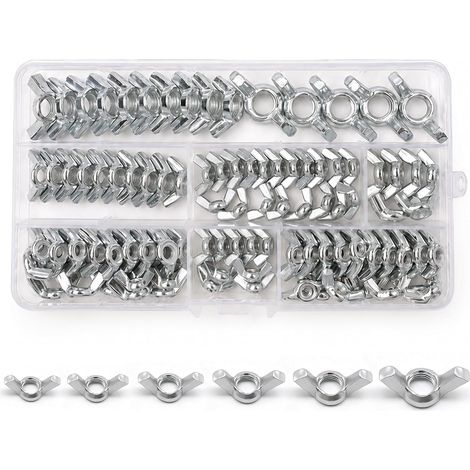 Lot de 110 écrous à ailettes M3 M4 M5 M6 M8 M10 (1/5)