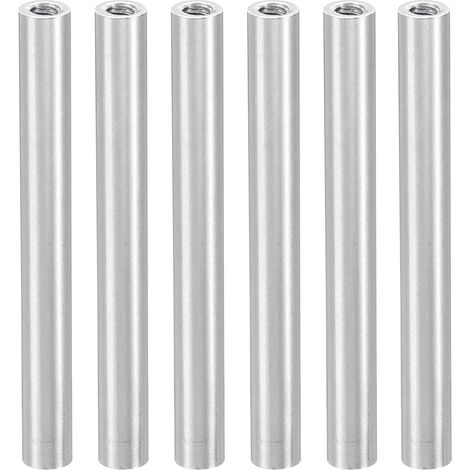 6Pcs Entretoise Filetée M3 en Aluminium 3x5x45mm Argent (1/5)