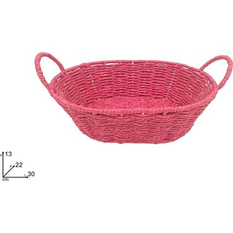 Cesta Ovale Regalo Festività Natale Pasqua Rossa 30 x 22 cm