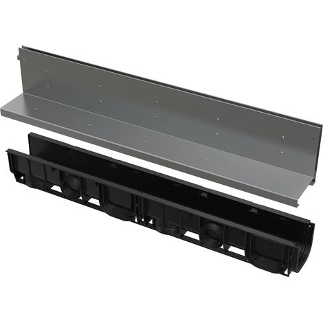 Alcadrain AVZ101-R322 Schlitzrinne, asymmetrisch, 160 mm, Rost Edelstahl (1/3)