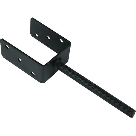 Pfostenträger zum einbetonieren schwarz für 9 x 9 cm Pfosten (1/2)
