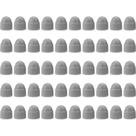 CSPARKV 50 pièces Cache vis écrou de protection M8 clef de 13 mm, capuchons de protection hexagonaux, pour recouvrir les écrous et les têtes de vis hexagonales, plastique Grigio (1/5)