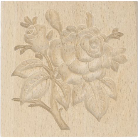 Moule à biscuits en bois à démouler facilement, réutilisable et lavable, avec emporte-pièce sculpté en forme de rose et de feuilles, idéal pour la pâtisserie maison. (1/5)
