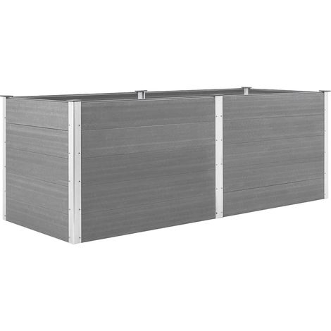 Jardinière de jardin - Balconnière à fleurs Lit surélevé de jardin 250x100x91 cm WPC Gris BV144152 - BonneVie (1/5)