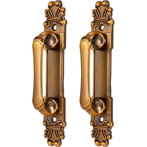 Poignée de porte YUYTE Grande vintage dorée (lot 2) en alliage (1/5)