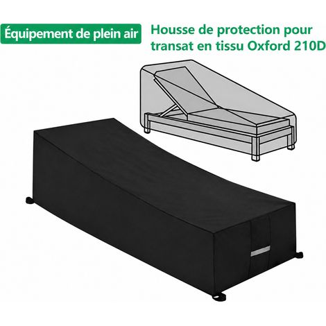 Housse de Protection Bain de Soleil Chaise Longue Extérieure Tissu Oxford 210D Imperméable Noir 210x75x80/40 cm 500 g – Livraison gratuite (1/5)
