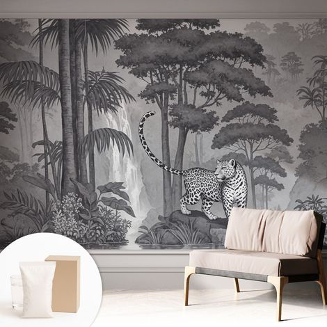 Tapete Vliestapete mit Kleber - Wanddekoration Wohnzimmer - Tapete Schlafzimmer Tropischer Dschungel 312x219 cm (1/5)