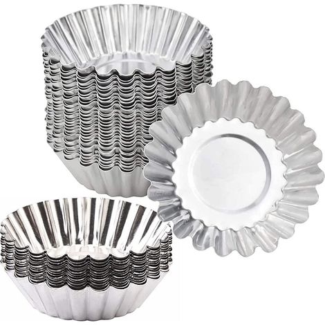 50 moldes reutilizables para galletas, resistentes al calor, antiadherentes, de 7 x 5 x 2 cm, plateados (1/5)