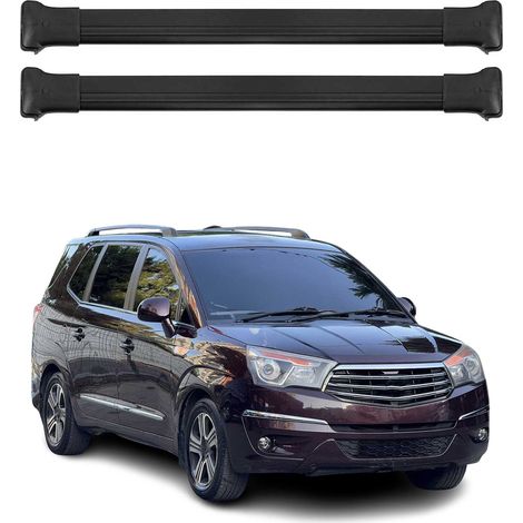 OMAC Aluminium Dachträger Querträger für Ssangyong Rodius II 2012-2019 – Max. 75 kg – 2 Stangen Schwarz (1/5)