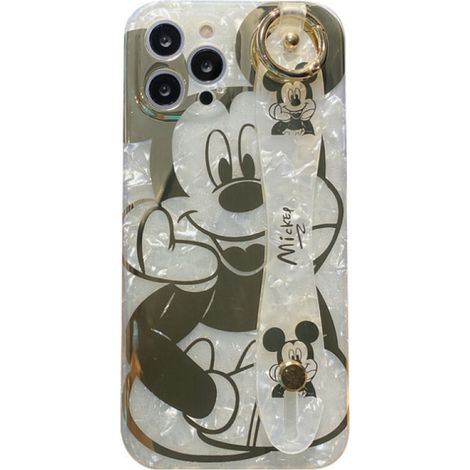 Questa custodia presenta un design a conchiglia placcato oro scintillante ed è progettata per iPhone 13 Pro Max. Offre una protezione completa grazie alla sua struttura leggera in TPU, al design accat (1/2)