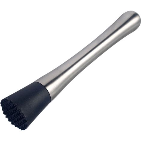 Pilon à cocktail 20 cm en acier inoxydable, embout en PP, poignée confortable, outil de bar polyvalent pour les boissons maison à base de fruits